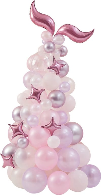 DIY Ballon Staart/ Kerstboom Mermaid - Zeemeermin feestje - Ballonnenboog - Roze - Parels -