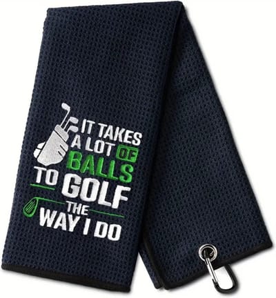 Bovista Golf Handdoek - Golfhanddoek - Golf Accessoires - Towel - Comfortabel - Zwart