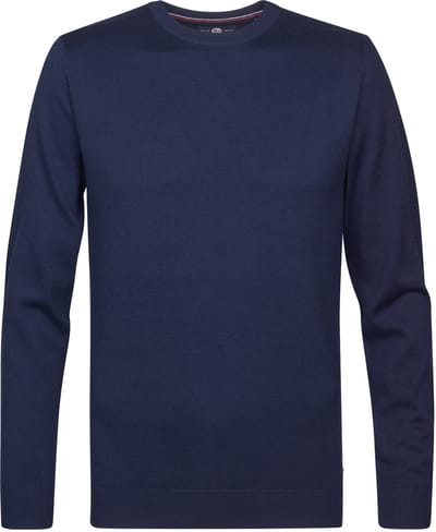 Petrol Industries Trui Heren - Regular Fit - Fijngebreide Trui Mannen - Ronde Hals - 50% Katoen, 50% Acryl - Pullover - Blauw - Maat L