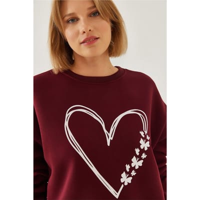 Bedrukte Crew Neck Relaxed Fit Sweater