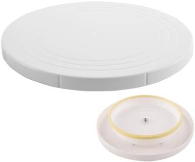 Orion - Draaibare Taartschaal - 27 cm - Wit - Antislip