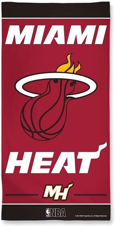 Grote Beachhanddoek Miami Heat Basketbal Team - Officieel Gelicenseerd