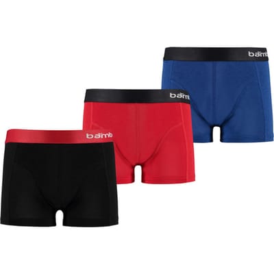 Apollo Bamboe Boxershorts Jongens 3-Pack Zwart Blauw Rood - Maat  110/116