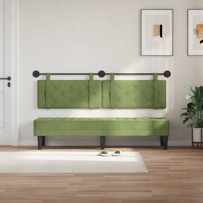 vidaXL - Hangend - hoofdbord - Lichtgroen - Fluweel