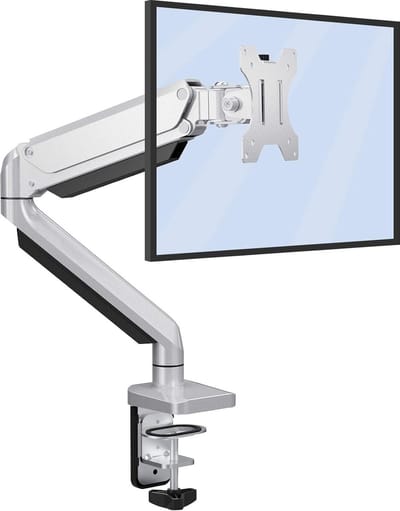 Verstelbare Monitorbeugel met Gasveer - Ergonomische Bureauhouder voor Schermen - Draaibaar, Kantelbaar en In hoogte Verstelbaar - Compatibel met VESA-standaard 100x100mm - Zwart
