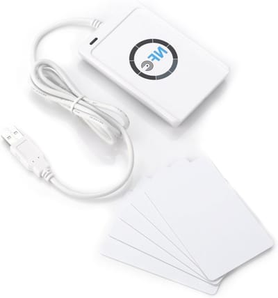 Contactloze NFC RFID Lezer en Schrijver ACR122U ISO 14443A/B voor Thuisbeveiliging en Kantoorgebruik, Inclusief Software