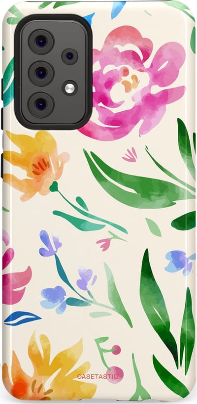 Casetastic Hoesje Geschikt voor Samsung A52 (4G/5G/s) - Stijlvolle Beschermende Duo-layer Case - Waterflora