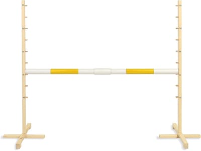 Springobstakel Hobby Horse - Paardensprong Trainingsmateriaal - Buiten Spelen - Verstelbare Hoogte - 160x120cm Balk 50mm - Geel