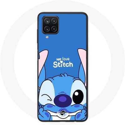 Hoesje - Maniacase - Galaxy A12 - Stitch mignon - Flexibel - Kinderbescherming blauw