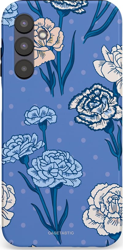 Casetastic hoesje geschikt voor Samsung Galaxy A25 - Dubbellaagse bescherming - Anjer melange - Fashion Case - Lavendel Petrol Zilver