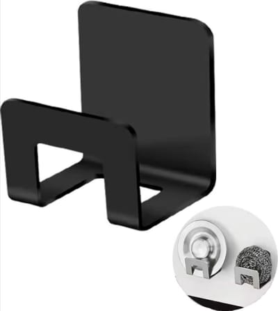 *** Afwas sponshouder Zwart Design - multifunctionele zelfklevende sponshouder en gootsteenhaak in één! Geschikt voor elke wasbak en gemaakt van duurzaam zwart metaal van Heble® ***