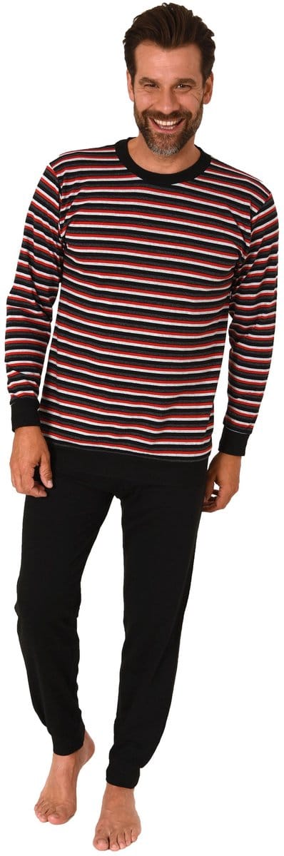 Herenpyjama met lange mouwen en manchetten Pyjama in een geweldige gestreepte look