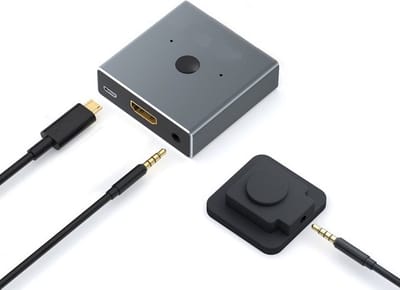 DrPhone HS8 HDMI 2.0 Ultra HD 4K@30Hz - Bi-directionele HDMI Switch – één Knop Schakelaar + Bedrade Afstandsschakelaar – 2 IN 1 UIT – 1 IN 2 UIT- Splitter - Grijs
