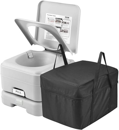 Archi Draagbaar Campingtoilet – WC - 20L Afvaltank – 12L Spoeltank – Handmatige Drukspoeling – Lekvrij – Inclusief Draagtas
