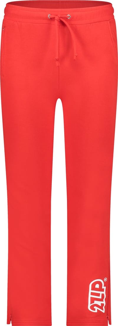 2ZiP katoenen joggingbroek met doorlopende ritsen - Junior - Rood - 110-116
