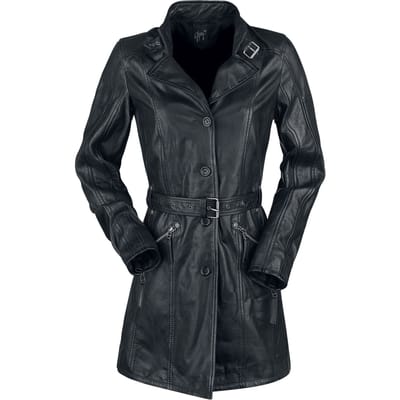 Mauritius Lederen jas - GWAyleen - XS tot XXL - voor Vrouwen - zwart