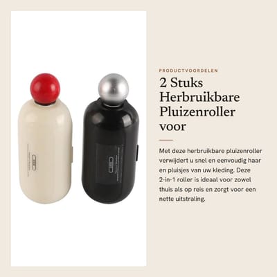 Dailygoods- Pluizenroller Herbruikbaar - Kledingroller - Draagbaar - Pluizenborstel - Lichtgewicht - 15/25 cm telescopisch - Pluizenverwijderaar