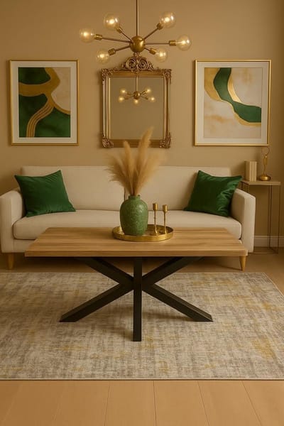 Salontafel Rechthoekig - Koffietafel Modern - Woonkamer Inrichting - Eikenlook Blad Metaal - 100x50x40 cm - Eiken Zwart