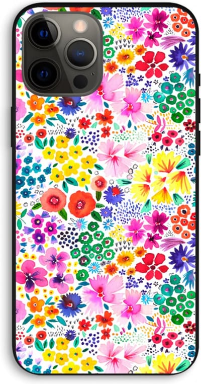 Case Company® - Hoesje geschikt voor iPhone 12 Pro Max hoesje - Little Flowers - Biologisch Afbreekbaar Telefoonhoesje - Bescherming alle Kanten en Schermrand
