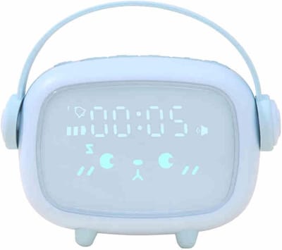Slimme Wekker - Nachtlamp Klok - Wakker Worden - Spraakgestuurde Nachtmodus - 10x10 mm - Blauw