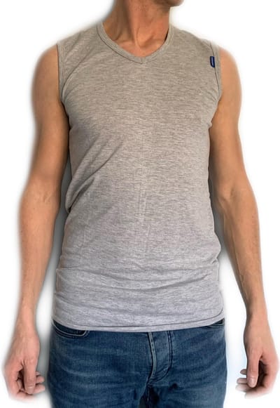 Embrator mannen Tank-Top met V-hals licht grijs melange maat M