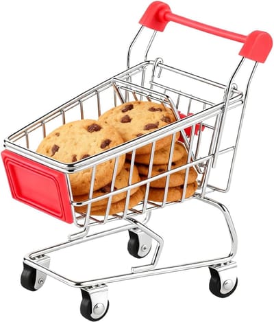Miniatuur Winkelwagen - Poppenhuis Decoratie - Fantasie Spel - Roestvrij Staal - 24 x 165 x 10 cm