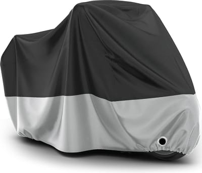 Waterdicht Motorhoes - 245x105x125cm - Outdoor Afdekzeil voor motorfietsen - Motorfiets Hoes - Motorhoezen Waterdichte - Motorafdekking - Outdoor & Indoor - Motorfiets regenjas - Universeel Motor - XXL - Zwart en zilver