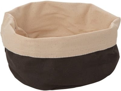 Broodmand | Katoen | Beige-Zwart | Rond Ø20cm