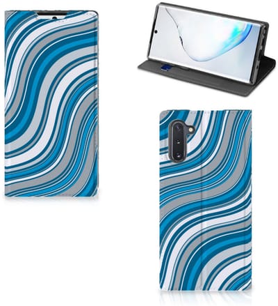 Samsung Galaxy Note 10 Hoesje met Magneet Waves Blue