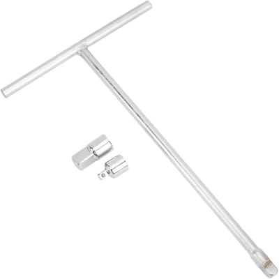 T-Handle Sleutel met 3/8 Inch Aandrijving en Adapters voor 1/4 Inch en 1/2 Inch, Ideaal voor Klussen en Onderhoud, Duurzaam Metaal en Ergonomisch Ontwerp