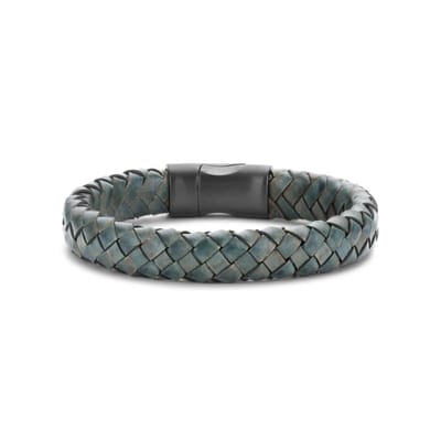 Frank 1967 bracelet vintage green braided leather 20cm ipb