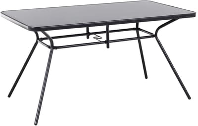 LIVO - Tuintafel - Zwart - 80 x 140 cm - Staal