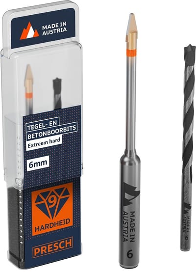 Tegel Betonboor - Keramiek Porselein - Precisie Boren - Speciale Punt - 6 mm - Oranje Streep