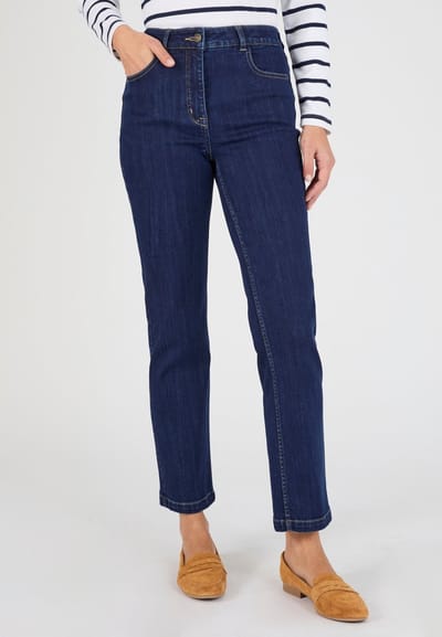Damart - Jeans straight fit 7/8 Perfect Fit by Damart - Dames - Blauw - 52