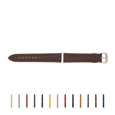 SELVA horlogeband, 14-24 mm, leer, verwisselbaar, vervangende band voor smartwatch, gemaakt in Duitsland