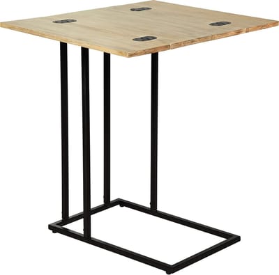 C-Vormige Bijzettafel - Compacte Tafel - Flexibel Gebruik - Inklapbaar Ontwerp - 40x30x60 cm - Naturel Hout