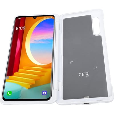Dubbel Scherm Telefoonhoesje voor Velvet 5G voor G9 ThinQ G910 G900 G900N met Magnetische Type C Adapter wit