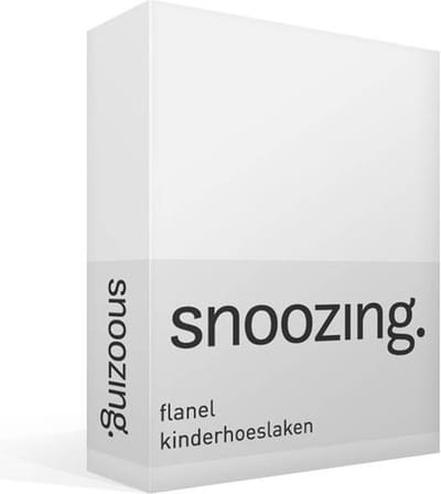 Snoozing - Flanel - Kinderhoeslaken - Wiegje - 40x80 cm - WIt
