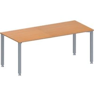 Schäfer Shop  Genius Vergadertafel MODENA FLEX, in hoogte verstelbaar, rechthoekige vorm, 4-poot vierkante buis, B 1800 x D 800 mm, beukenpatroon