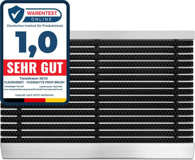 FLOORDIREKT Borstelmat - Profi Brush - Deurmat - Aluminium-Deurmat - Robuuste Nylonborstels - UV-bestendig - Zwart - 60 x 90 cm