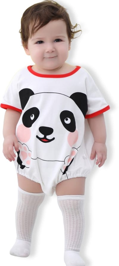 BoefieBoef Schattige Baby Dieren Romper Panda Boxpakje - Zacht Katoenen Babykleding 0-12 Maanden - Jumpsuit Kinderen - Pyjama - Speelpak - Outfit - Babybody - Comfortabel Babypakje Drukknoopsluiting - Jongen & Meisje - Perfect Kraamcadeau - 0-1 jaar