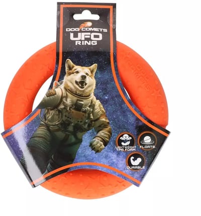 Dog Comets UFO Ring S - Ring voor Honden - TPR - honden ring speelgoed - TPR hondenspeelgoed - Oranje