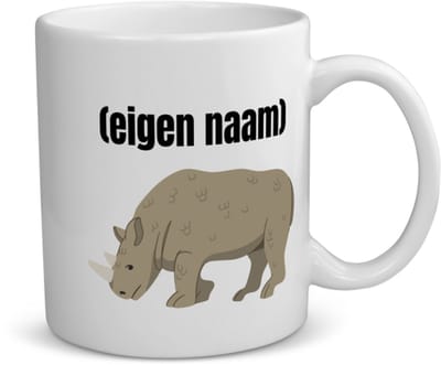 Akyol - neushoorn met eigen naam koffiemok - theemok - Neushoorn - neushoorn liefhebbers - iemand die houdt van neushoorns - verjaardag - cadeau - kado - 350 ML inhoud