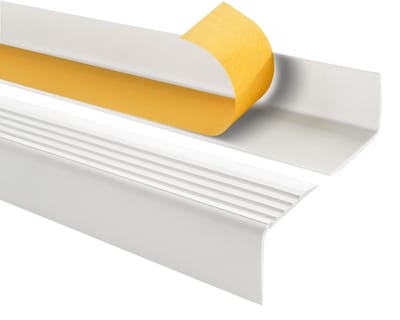 Zelfklevend PVC Trapneus Profiel 50x42mm - Antislip Randbescherming voor Trappen in Wit, 200cm