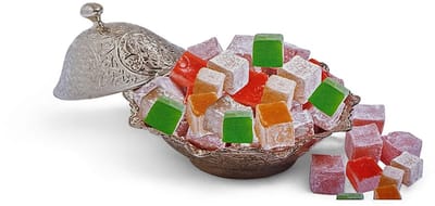 Saray Gemengde Turks Fruit 500g – Rozen, Munt & Naturel | Authentieke Lokum uit Turkije -Karisik Türk Lokumu – Güllü, Naneli & Sade Mixed Turkish Delight – Rose, Mint & Plain | Authentic Turkish Lokum