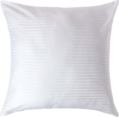 Homescapes Satijn Streep Katoen Kussensloop 80x80 cm – Wit – 100% Egyptisch Katoen – Draaddichtheid 330