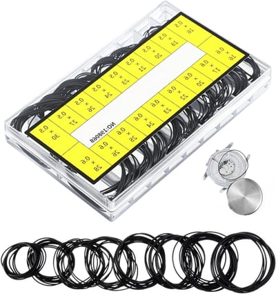 200 stuks waterdichte O-ringen voor horloges, 0,5 mm en 0,6 mm rubber afdichtingen, horlogereparatie accessoires in 18 maten
