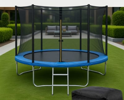 Premium Trampoline Veiligheidsnet 14FT (4,27m) – Vervangend Veiligheidsnet voor 8 Palen met Rits & Gespsluiting – UV- en Weerbestendig PP Outdoor Trampolinenet – Ademend en Extra Sterk – MedaHomeStore