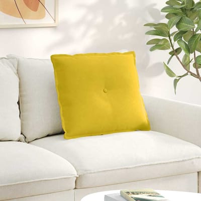 vidaXL - Rugkussen - Geel - 60 - x - 50 - cm - Corduroy - stof