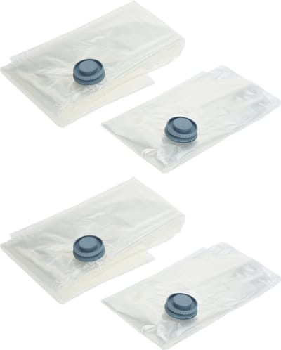 Compressie/vacuum opbergzakken - 4x stuks - transparant - 2 verschillende maten